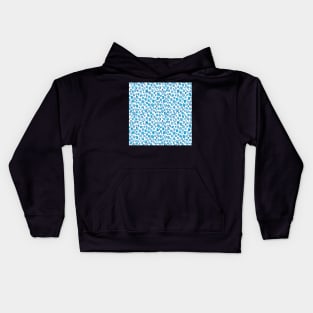 leopard cat – blue Kids Hoodie